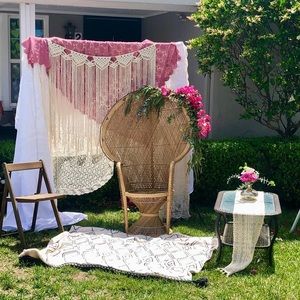 Beige macrame boho wall hanging